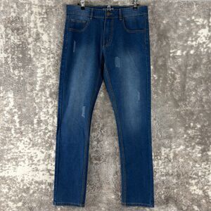 Rushers Womens Sz 32 Blue Skinny Jeans Stretch Denim Pants Mid Rise